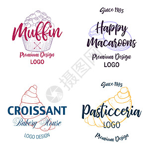 甜甜食品的模板徽章菜单巧克力派对标签面包周年邮票海报横幅图片