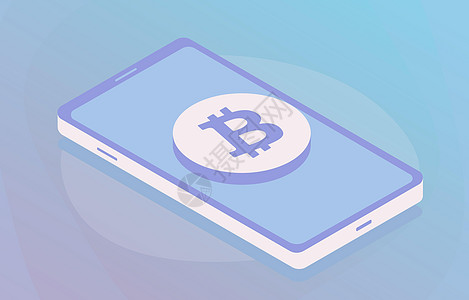 Bitcoin钱包和在线加密货币支付概念 带有数字货币的智能电话屏幕BTC符号图片
