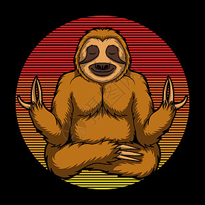 Sloth瑜伽逆向矢量说明图片