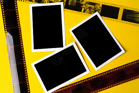 黄色背景摄像头旧古老胶片图片