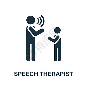 言语治疗师图标 用于模板 网页设计和信息图形的单色简单语言治疗师图标图片
