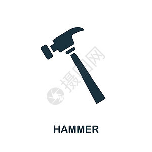 Hammer 图标 建筑收藏中的简单元素 用于网络设计 模板 信息图等的创意锤手图标图片