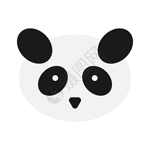 白色背景上的 Panda 头矢量图标图片