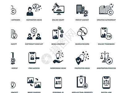 创意作者图标 用于模板 网页设计和信息图形的单色简单创意作者图标图片