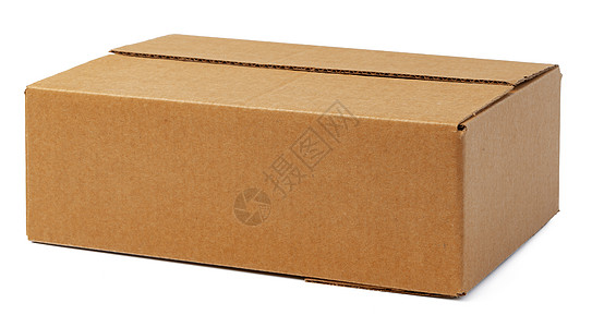 正方形纸箱白色背景孤立的手工艺纸板纸箱邮递员纸盒产品运输瓦楞牛皮纸送货店铺空白棕色背景
