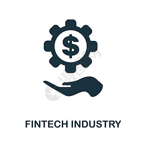 Fintech工业图标 用于模板 网络设计和信息图的单色简单金融技术工业图标互联网银行业数据独角兽投资货币采购商业算法创新图片
