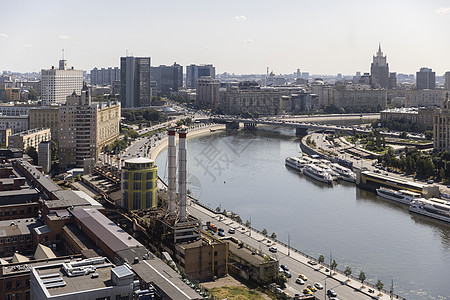 俄罗斯莫斯科- 2021年6月25日 从空中俯瞰莫斯科历史中心的屋顶 从国际贸易中心看世界贸易中心图片