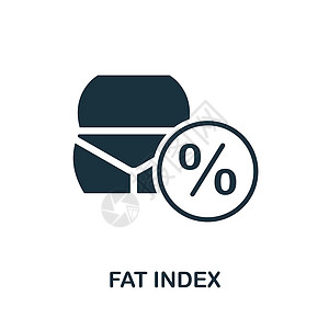 脂肪指数图标 用于模板 网页设计和信息图形的单色简单 Fat Index 图标图片