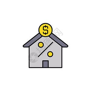 抵押贷款 利息 货币线图标 金融插图图标的元素 优质图形设计图标 可用于网络 徽标 移动应用程序 UI UX图片