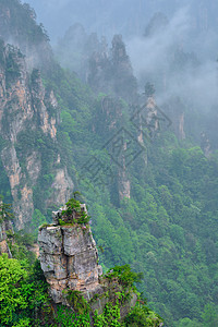 中国张家江山植物旅游砂岩山脉石头公园悬崖地标森林天气图片