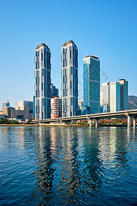 南韩釜山摩天大楼和光建桥风景运输市中心地标天空码头景观建筑物建筑学建筑图片