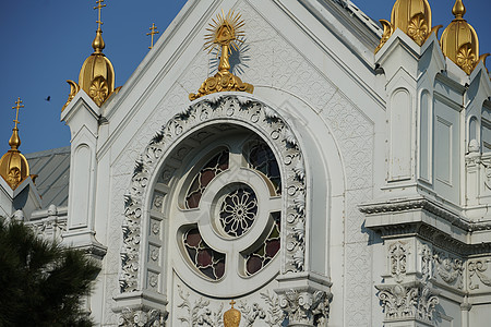 保加利亚驻土耳其伊斯坦布尔的保加利亚圣史蒂芬教堂白色金角教会火鸡背景图片
