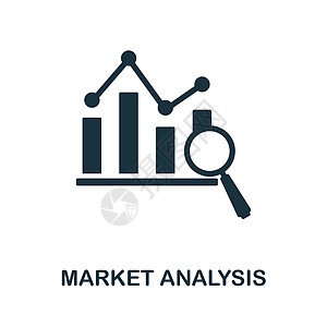市场分析图标 用于模板 网页设计和信息图表的单色简单市场分析图标图片