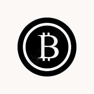 Bitcoin 符号图标 黑白设计 加密付款 矢量插图图片