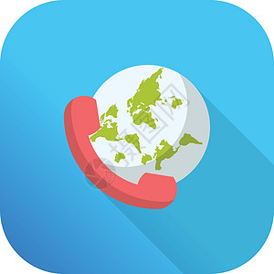 全球环球地球商业讲话服务插图技术听筒互联网电话国际背景图片