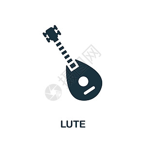 琵琶图标 乐器收藏中的简单元素 用于网页设计 模板 信息图表等的创意 Lute 图标图片