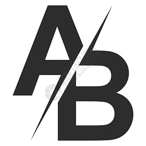 字母 A B ab 标志通过闪电打击将对角隔开 a与 vs b ab图片