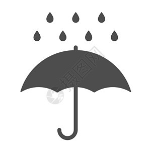 雨图标孤立在白色背景上的伞矢量图标 用于网络 移动应用程序和 ui 设计的雨伞和雨滴库存矢量插图设计图片