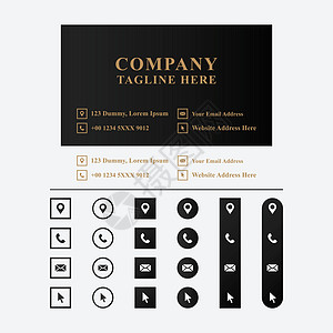 名片模板商业名片设计模板 联系信息图标集Set打印推介会工作工具书写标签公司两面性创造力传单设计图片