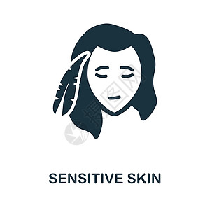 敏感的皮肤图标 护肤系列中的简单元素 用于网页设计 模板 信息图表等的创意敏感皮肤图标图片