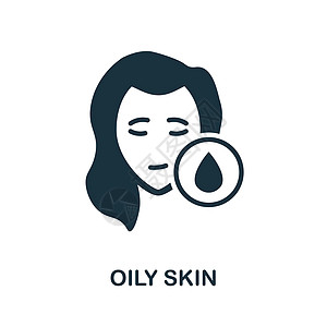 油性皮肤图标 护肤系列中的简单元素 用于网页设计 模板 信息图表等的创意油性皮肤图标图片