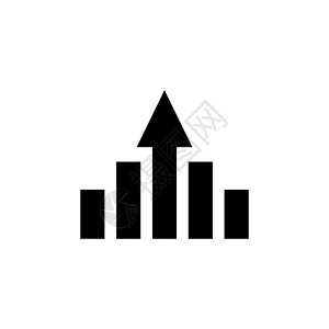箭头增长图 进步箭头增长 平面矢量图标说明 白色背景上的简单黑色符号 箭头生长图 用于 Web 和移动 UI 元素的标志设计模板图片