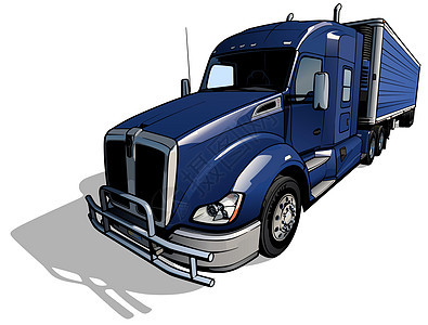 美洲拖车卡车钻机车辆驾驶插图船运货运商业交通汽车货车图片