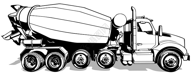 美国混凝土混合卡车绘图草图水泥建造业插图活动剪贴建筑商业车辆机械图片