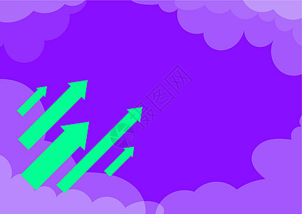 箭头快速地朝被云彩包围的天空移动代表实现目标成功 瞄准天际线成功完成创意项目计划乐趣彩虹墙纸海浪海报庆典卡通片技术计算机科学图片
