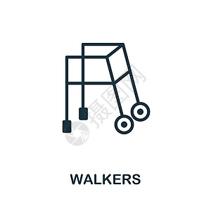 Walkers 图标 单色简单Walkers 图标 用于模板 网络设计和信息图图片