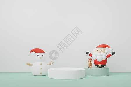 老人写字3d 展示平台 用于展示圣诞快乐和新年快乐的产品和化妆品展示 现代几何 模拟和展示品牌的平台 最小的清洁设计工作室推介会陈列柜装背景