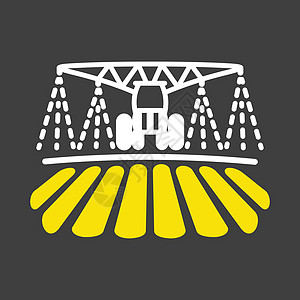 拖拉机浇水施肥场 ico插图农业农场灌溉肥料洒水器化学品机械施肥字形图片