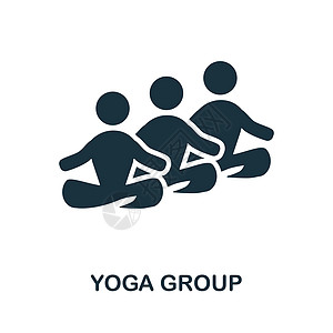 瑜伽收集的简单元素 有创意的瑜伽小组图标 用于网络设计 模板 信息图等内容;图片