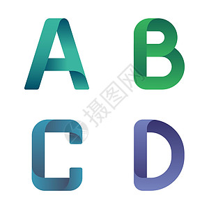 用于在白色背景上隔离的商业品牌徽标矢量插图的彩色字母 用于 web 和 ui 设计的渐变字母 a b c d图片