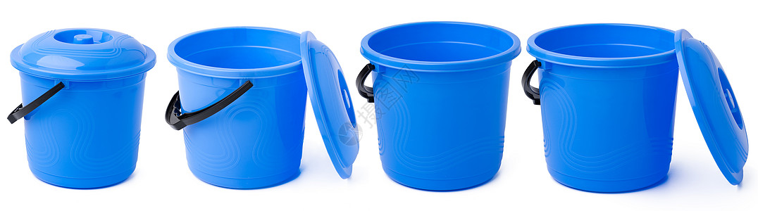 白底隔开的手柄塑料桶塑料桶工作家务塑料篮子家庭工具白色团体家政器具图片