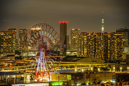 东京之夜 从东京大田港观望东京的夜景古迹商业建筑港区建筑群城市机构景观摩天大楼电信图片