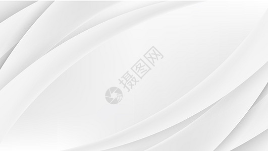 Banner 网络模板抽象白曲线重叠层设计 用于清洁背景的banner Web模板背景图片