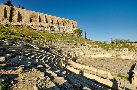 日出时的狄奥尼索斯废墟剧院 希腊雅典亚克罗波利斯西南坡图片