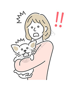 举个例子 一名妇女抱着一只狗喜悦动物情感女性家庭哺乳动物幸福惊喜朋友友谊图片