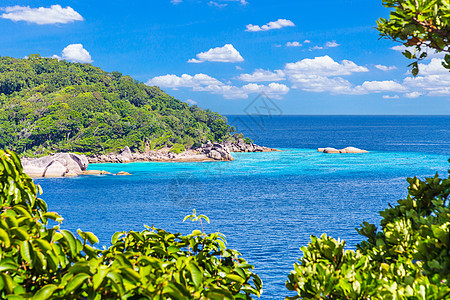 泰国彭加省安达曼海西米兰群岛 安达曼海国家公园热带海滩美人岩石对象公共公园海景水平帆船假期景观天堂图案图片