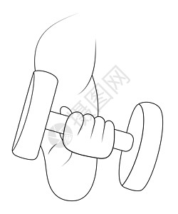 举起哑铃在手绘图示图片