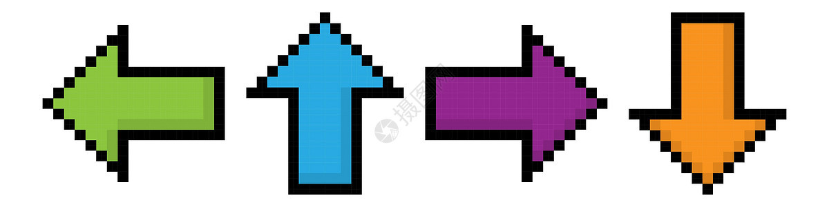 箭头像素图标设置简单设计图片