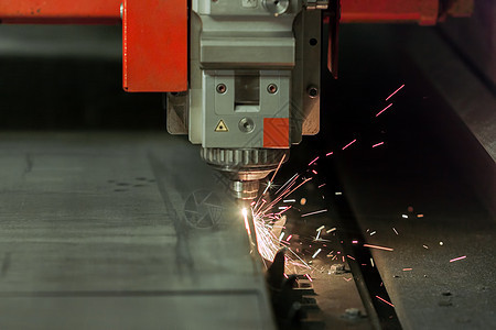 工业用激光切割金属板块过程设备运动钣金火焰工厂工程活力加工技术数控图片