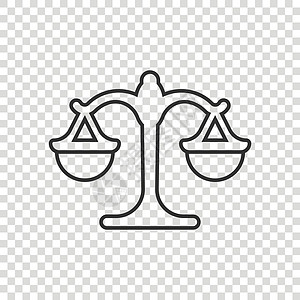 以平面样式缩放图标 在孤立的背景中显示 Libra 矢量说明 质量比较符号商务概念法庭犯罪法官重量风格插图装饰杠杆真相乐器图片