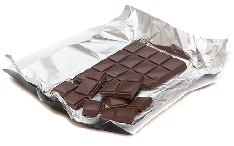 包装袋展开图以白色背景的开放包装巧克力形式背景