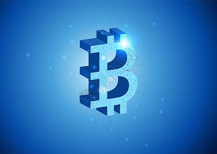 全球数字摘要比特币加密货币矢量背景 货币和世界全息图 Bitcoin 未来光学Sci-Fi技术概念 带有蓝色照明电灯 Victo图片