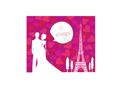 在巴黎埃菲尔铁塔附近的一对罗马夫妇图片