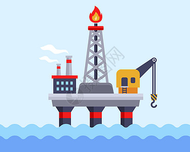 海洋中的石油平台用于石油生产图片