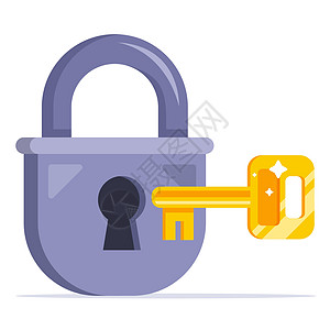 金钥匙打开锁锁行政人员密钥隐私工具挂锁插图财产金属金子封锁图片