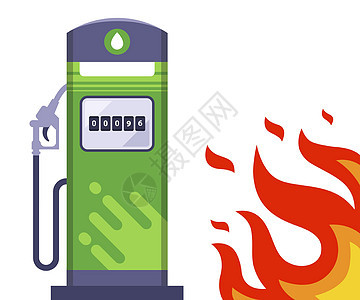 加油站旁边的大火 途经加油站旁的音情风险石油危险气体柴油机车站警报注意力灾难燃料图片